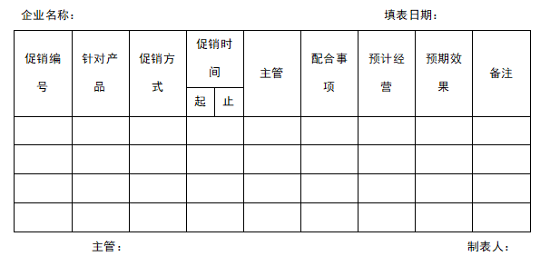 促销活动计划表，促销活动计划表模板怎么写？